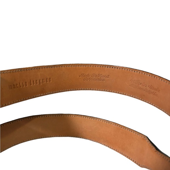 Martin Dingman Belt Black Alligator Grain Italian Calfskin Leather Men’s Size 38 - Picture 7 of 14